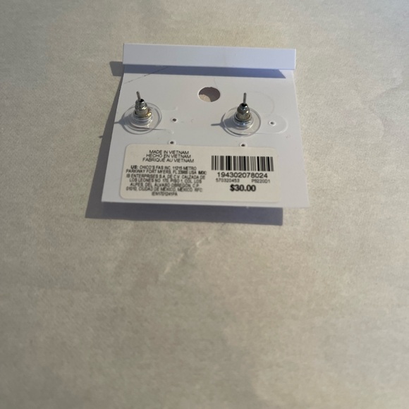 NWT White House Black Market Rose Gold Earrings with Faux Diamond - Picture 2 of 3